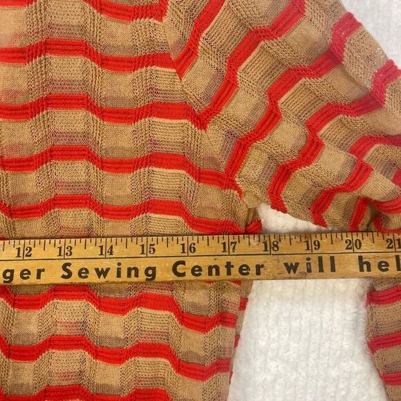 Missoni Orange Striped Knit Open Front Long Sleeve Cardigan Sweater Size 42 - Picture 7 of 8